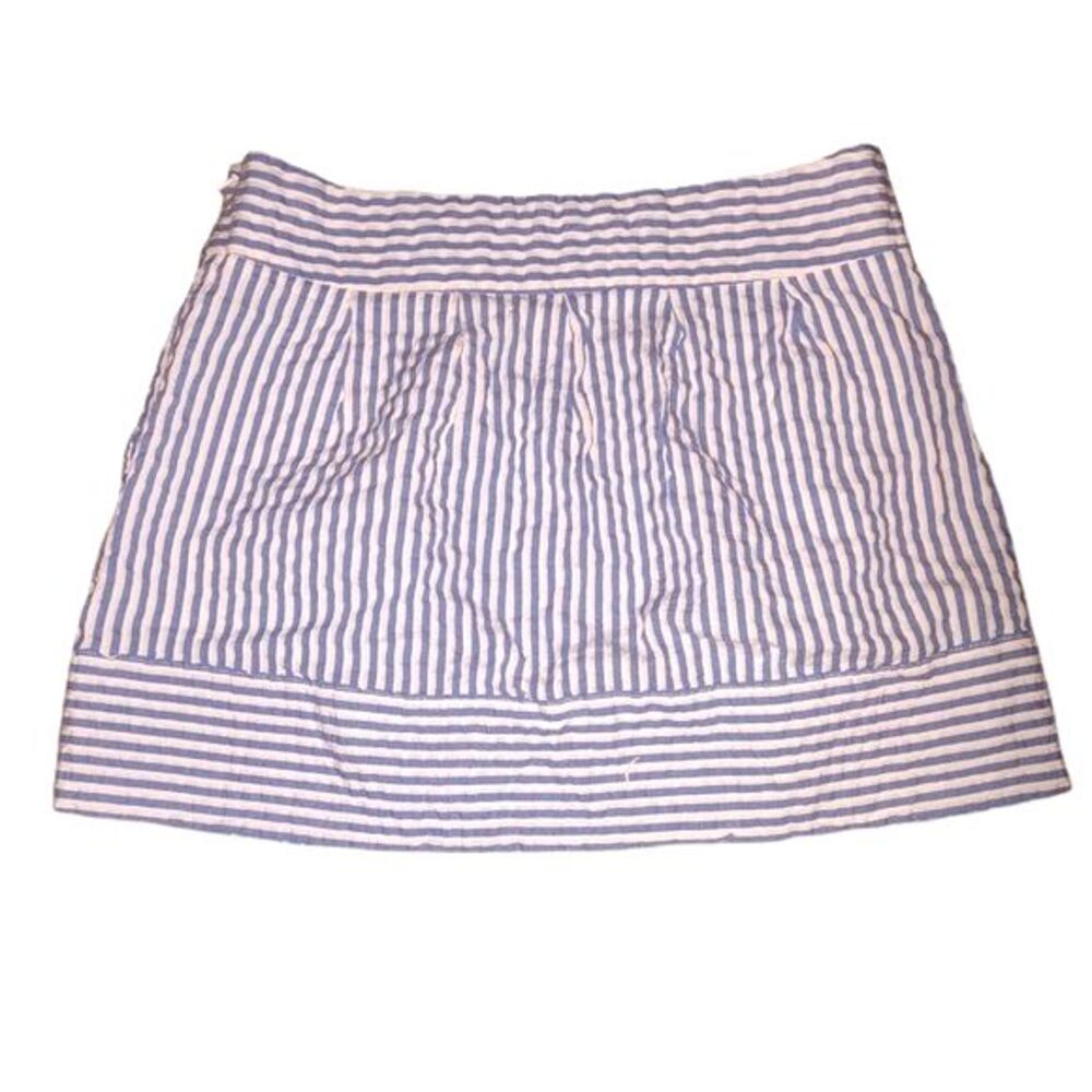 Red Camel Blue Striped Seersucker A-Line Mini Skirt Juniors Size 7 - Picture 2 of 5